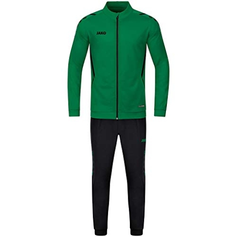JAKO Herren Trainingsanzug Polyester Challenge, Sportgrün/Schwarz, S