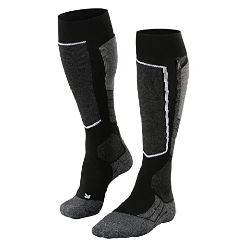 FALKE Herren Skisocken SK2 Intermediate Cashmere M Kh Kaschmir Funktionsmaterial warm dick 1 Paar, Schwarz Black-Mix 3010, 46-48