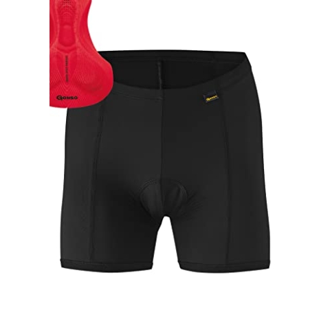 Gonso Sitivo U W, Damen Fahrradunterhose, Passt unter alle Rad-Shorts, Tights mit Sitivo Red Sitzpolster mit Poron-Elementen, Enganliegende Passform, Schwarz/Rot, Gr. 42