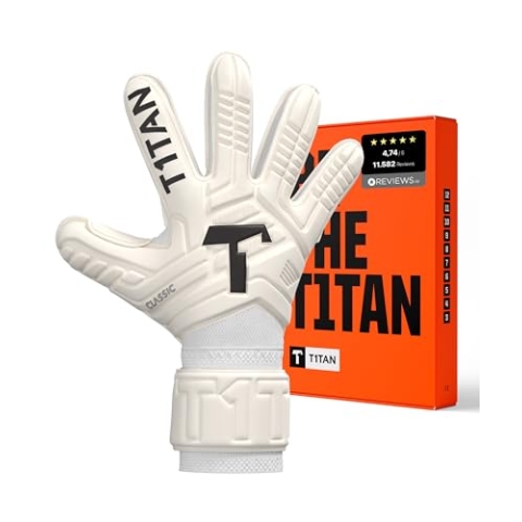 T1TAN Classic 1.0 White-Out - Torwarthandschuhe - ohne Fingerschutz - Fußballhandschuhe für Torhüter - Größe 10
