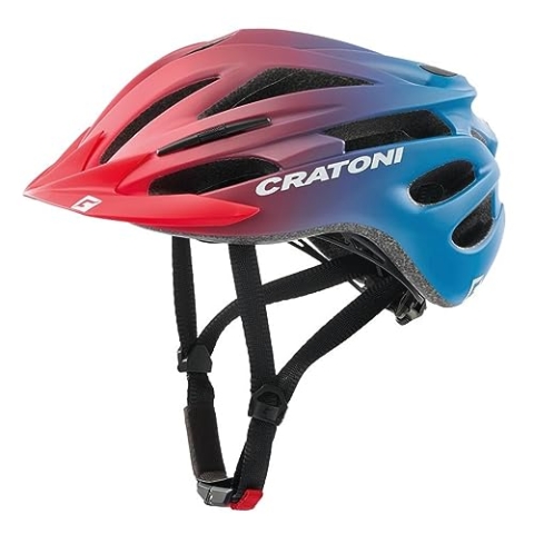 Cratoni Unisex – Erwachsene Pacer Jr Helmet, Rot/Blau Matt, M