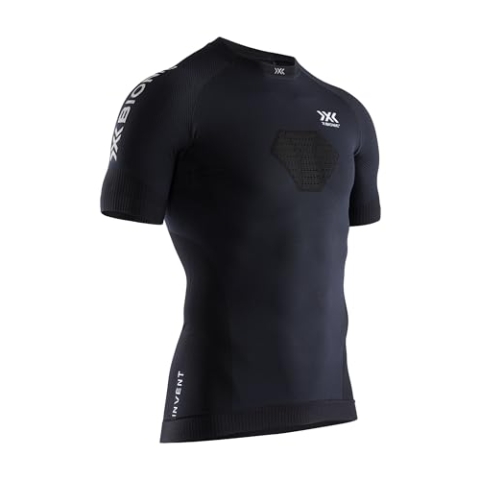 X-Bionic Herren Invent Run Speed, Short Sleeve Shirt, Opal Black/Arctic White, S