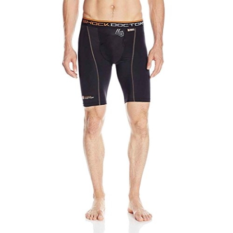 ShockDoctor ShockDoctor Herren Tiefschutz Kompressions-Short mit Ultra Carbon Flex Cup, Black, L