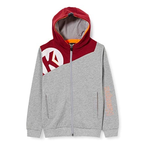Kempa Kinder Core 2.0 Kapuzenjacke Jacke, Dark grau Melange/deep ro, 116