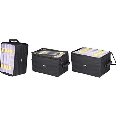 Spro Predator Box Bag 37x24x23cm - Angeltasche + 4 Köderboxen für Raubfischangler, Kunstködertasche zum Bootsangeln, Bootstasche für Kunstköder, Tasche