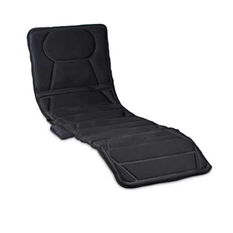 Massagematte elektrisch, Vibrationsmatte mit Fernbedienung, Nacken und Rücken, Wärmefunktion, 170x60cm, schwarz