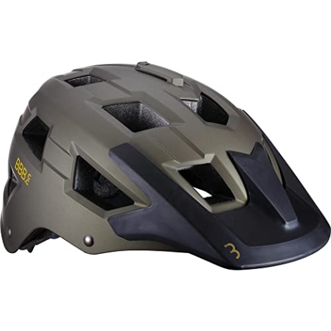 BBB Cycling Unisex-Adult Fahrradhelm Nanga MTB Damen und Herren Großen Visier KameraHalterung Matt Olivgrün M (54-58 cm) BHE-54