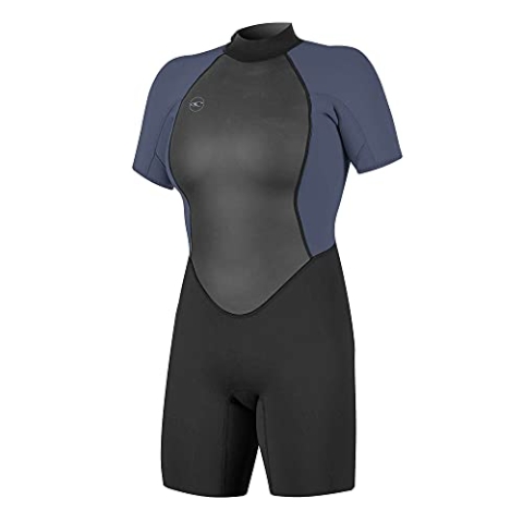 O'Neill Wetsuits Damen Reactor II 2mm Back Zip Spring Wetsuit Neoprenanzug, Black/Mist, 10