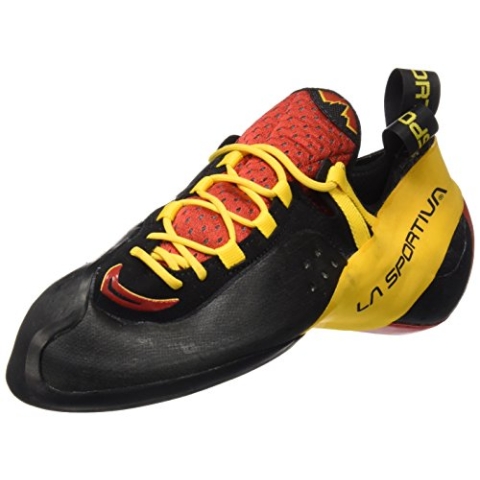 LA SPORTIVA Genius Gelb-Rot - Präziser sensibler Kletter-Schnürschuh, Größe EU 38 - Farbe Red - Yellow