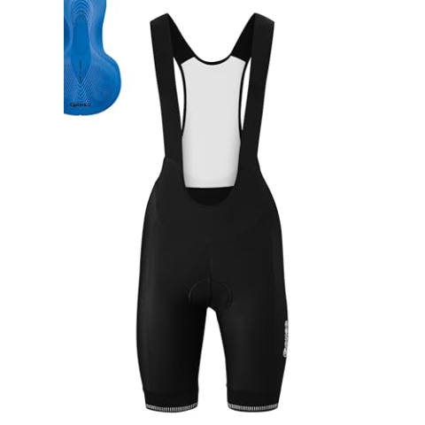 Gonso Sitivo W BIB, Kurze Damen Träger-Radhose, Mit Sitivo Blue Comfort Sitzpolster, Hohe Bewegungselastizität und Antirutsch-Silikon-Beingummi, Enganliegende Passform, Schwarz/Blau, Gr. 40