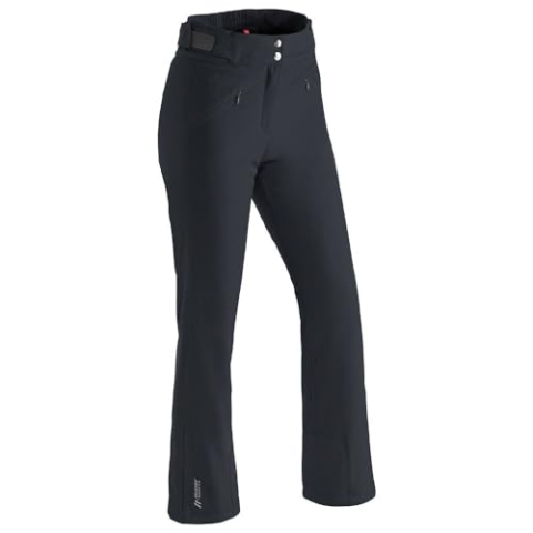 Maier Sports Allissia Slim, Enganliegende Damen Skihose, Wasserdichte Schneehose, Stretchmaterial und verstellbarer Bund, PFC-frei, mTHERM Wattierung & mTEX Wetterschutz, Schwarz, Gr. 36 (W27/28/L31)