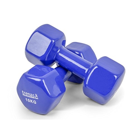 TRENAS Kurzhanteln | 2er Set | Hantelset | je 10 kg | Hanteln für Frauen und Männer | Fitness und Krafttraining zuhause und im Fitnessstudio | 2 x 10 kg | Hexagon