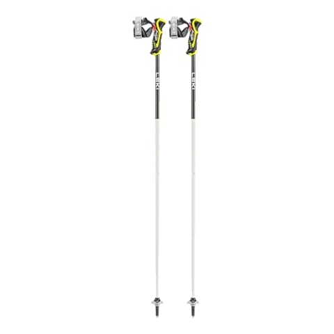 LEKI Airfoil 3D / 14 mm - White/Yellow - Unisex Skistöcke mit Trigger 3D, Länge in cm:130