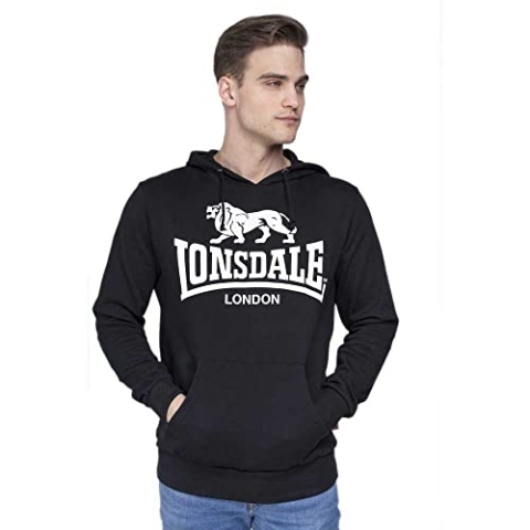 Lonsdale London Herren Gosport 2 Kapuzenpullover, Black, L