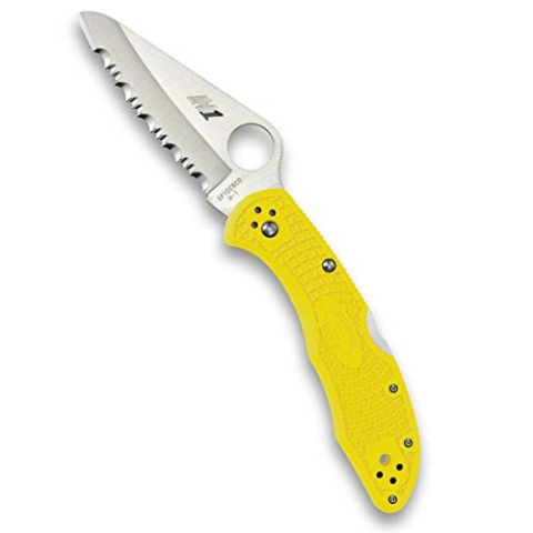 Spyderco, Taschenmesser, Salt 2, Klinge: 7.6 cm, Rot, Klappmesser, Wellenschliff, Taschenclip, satin finish