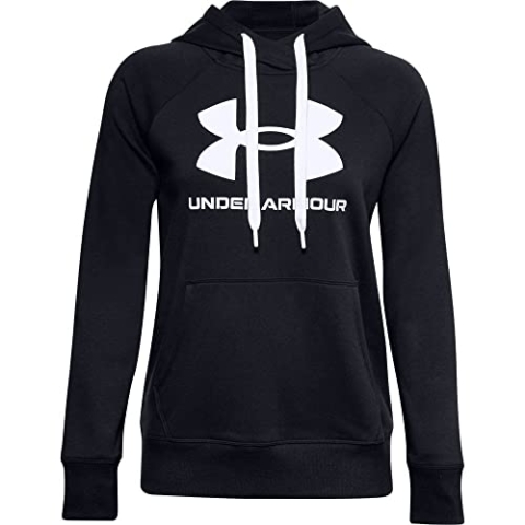 Under Armour Women's Rival Fleece Logo Aufwärmoberteil, Black, Large