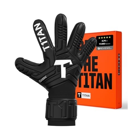 T1TAN Classic 1.0 Black-Out - Torwarthandschuhe - ohne Fingerschutz - Fußballhandschuhe für Torhüter - Größe 10