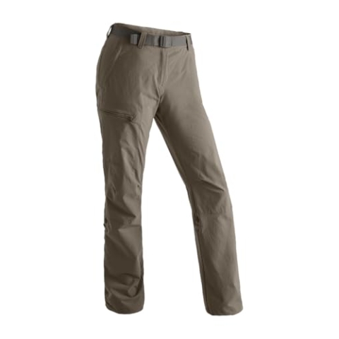 Maier Sports Lulaka, Damen Wanderhose, Wasserabweisende Outdoorhose für Trekking und Hiking, PFC-frei, mSTRETCH pro 4 & Dryprotec, Rollup-Funktion, Braun, 84 (W33/L34)