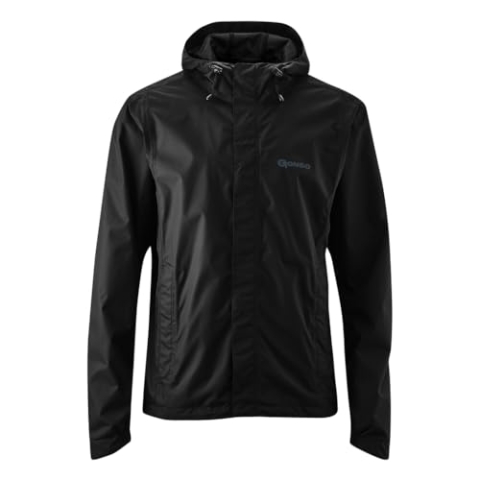 Gonso Save Light, Herren Fahrradjacke, Wasserdichte Regenjacke, Wasserdicht bis 10.000 mm & winddicht, G-Tex, 2-Lagenlaminat & getapte Nähte, Weite Passform, PFC-frei, Schwarz, Gr. 4XL