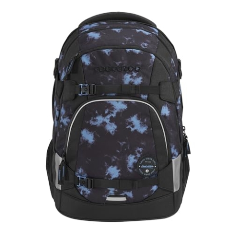 coocazoo Schulrucksack Mate „Midnight Dust”, schwarz-blau, ergonomischer & anpassbarer Tornister, höhen- & größenverstellbar, mit Brustgurt & Hüftgurt, ab der 3. Klasse