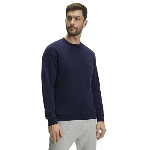 FALKE Herren Sweatshirt Basic Sweatshirt M Sw Baumwolle weich bequem komfortabel langarm 1 Stück, Blau Space Blue 6116, 3XL