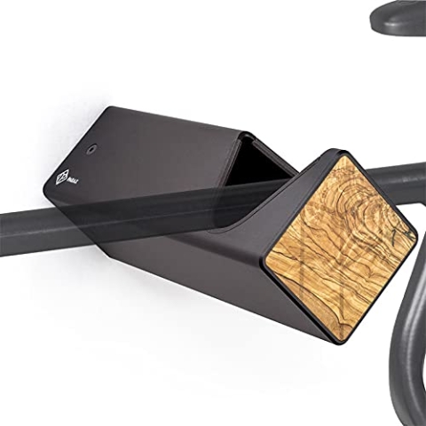 PARAX Fahrrad Wandhalterung D-RACK individualisierbar Aluminium Holz Design – Fahrrad Halterung für Rennrad Gravel Bike Tourenrad – Fahrradhalter Wand indoor Aufbewahrung für Wohnzimmer