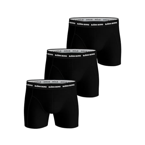 Björn Borg Herren Shorts Noos Solids Shorts Men 3er Pack, Schwarz (Black 90011), M