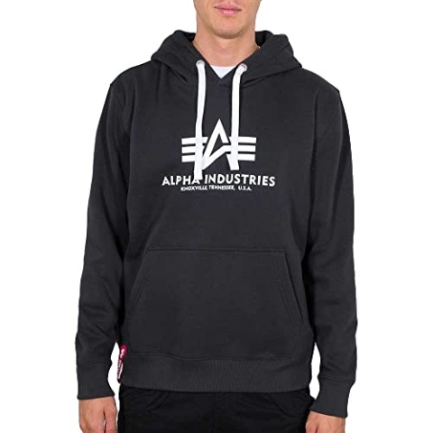 Alpha Industries Basic Hoody Kapuzensweat für Herren Iron Grey