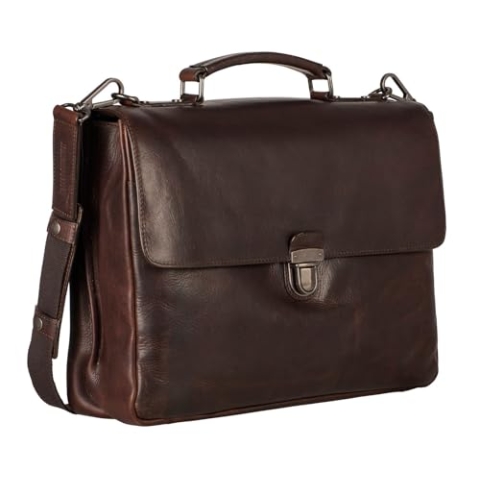 Leonhard Heyden Roma Briefcase 2 Compartments Brown