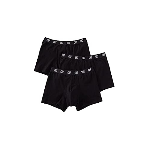 CR7 Cristiano Ronaldo Baumwoll-Badehose für Herren, Packung mit 3, Schwarz, 2XL