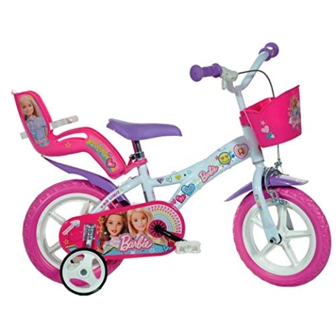 Dino Bigioni 12 Zoll Kinderfahrrad Barbie 21 cm Mädchenfahrrad Felgenbremse Weiß