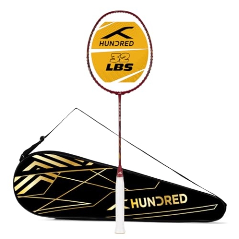 Hundred Rock 88 Racket with Full Racket Cover | Color: Dark Grey | Size: One Size | Grip Size: G6 | Material: Carbon Fibre |82 Grams | Unstrung | Lightweight