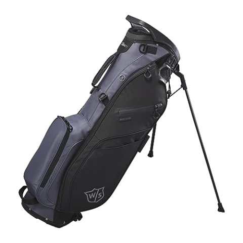 Wilson Staff Golftasche, EXO Lite Stand Bag, Trage-/Trolleytasche, 4 Fächer für diverse Eisen, Schwarz/Grau
