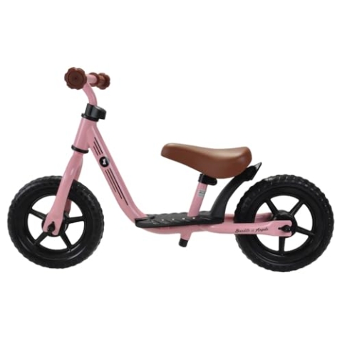 Bandits & Angels Metall-Laufrad Starter Vintage Rosa mit Trittbrett ab 2 Jahren – rosa Laufrad – Verstellbarer Sattel 29 bis 39 cm – für Jungen und Mädchen – niedriger Einstieg mit Trittbrett