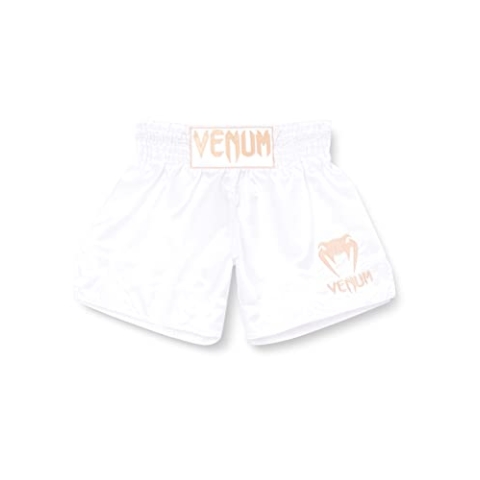 Venum Herren Classic Muay Thaibox Shorts, Weiß/Gold, XS EU