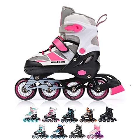 meteor® Inliner Rollen Inline Skates Mädchen und Jungen Inliner Kinder Inline Skates ABEC7 Rollen inliner mit Einstellbarer Größe Inliner Kinder Inline Skates