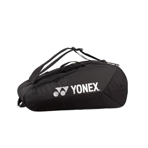 YONEX Team Racquet Bag – Badminton-, Tennis- und Squashtasche | Mehrere Größen & Farben | Mit Schuhfach & Rucksackfunktion (Schwarz, 9 Pcs)