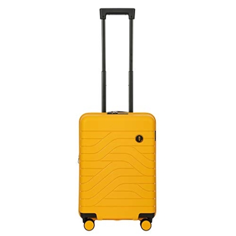 Bric's Hartschalen-Trolley Erweiterbar, Kollektion Ulisse B|Y, 4-Rollen-Koffer, Widerstandsfähig und Ultraleicht, USB-Anschluss, Integriertes TSA-Schloss, Maße: 37x55x23/27, Mango