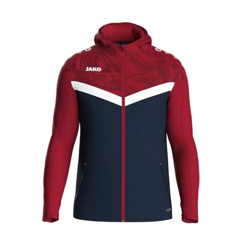 JAKO ICONIC Kapuzenjacke - Zipper Hoodie Herren, Bequeme Sweatjacke mit Keep Dry Funktion aus 100% recyceltem Polyester