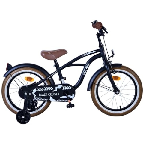 Volare Black Cruiser Kinderfahrrad - Jungen - 16 Zoll - Schwarz