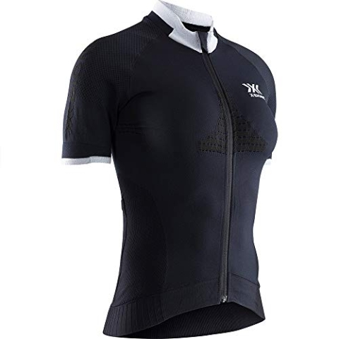 X-Bionic Damen Invent Bike Race Zip Shirt Short Sleeve Women, Opal Black/Arctic White, S