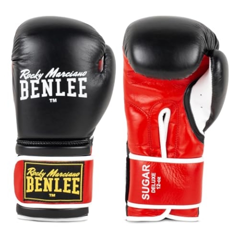 BENLEE Boxhandschuhe aus Leder Sugar Deluxe 18 oz, Black/Red