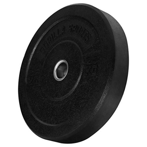 GORILLA SPORTS® Olympia Hantelscheiben - 5, 10, 15, 20, 25, 30, 40, 50 kg Gewichte, 50mm Bohrung, Einzeln/Set, Gummiert - Bumper Plates, Olympiascheiben, Gewichtsscheiben