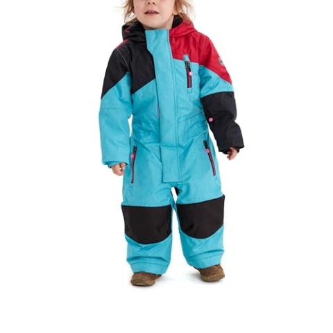 Killtec Unisex Kinder Kesley Mini Skioverall Schneeanzug Mit Kapuze 10 000 Mm Wassers ule Wasserdicht, Türkis, 86-92 EU
