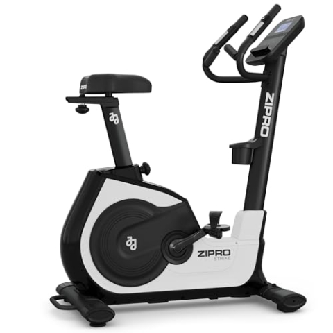 Zipro Heimtrainer Fahrrad Strike White, Ergometer Fitnessbikes, Magnetisches Fahrradtrainer, Ergometer Fahrrad bis 150kg, Indoor Bike, Trainingsfahrrad für zuhause, Fahrradergometer Kabelgebunden