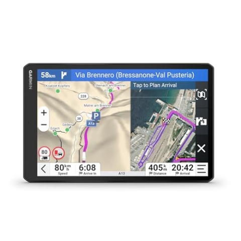 Garmin dēzl LGV820 MT-S - smartes LKW-Navigationsgerät mit 8" (20,3cm) Farbdisplay, vorinstallierten EU Karten (34 Länder), Fahrzeugspezifische Routenführung, Wetterwarnungen, beliebte LKW Strecken