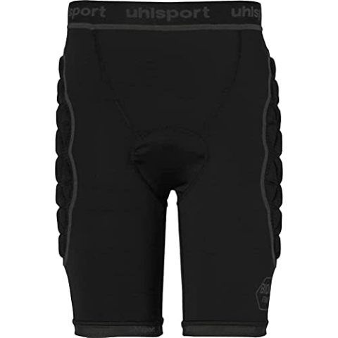 uhlsport Bionikframe Padded Short Black Edition - gepolsterte Unterzieh-Shorts für Erwachsene und Kinder, Protektoren-Hose kurz, Unterzieh-Hose für Fußball-Torwart, Handball, Volleyball & Co.