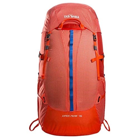 Tatonka Tourenrucksack Kings Peak 45l RECCO - Ultraleichter Wanderrucksack mit Rückenbelüftung und Recco-Notfall-Reflektor - 45 Liter Volumen (red orange)
