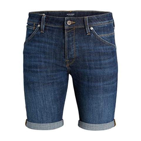 JACK & JONES Herren Jeans Short JJIRICK JJFOX GE 237- Relgular Fit - Plussize, Größe:46, Farbe:Blue Denim 12229108