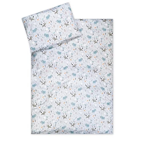 Julius Zöllner Jersey - Kinderbettwäsche 100x135 + 40x60 cm, 2-teiliges Set aus Deckenbezug und Kissenbezug, 100 Prozent Jersey-Baumwolle, mit Reißverschluss, Standard 100 by OEKO-TEX, Smart Friends
